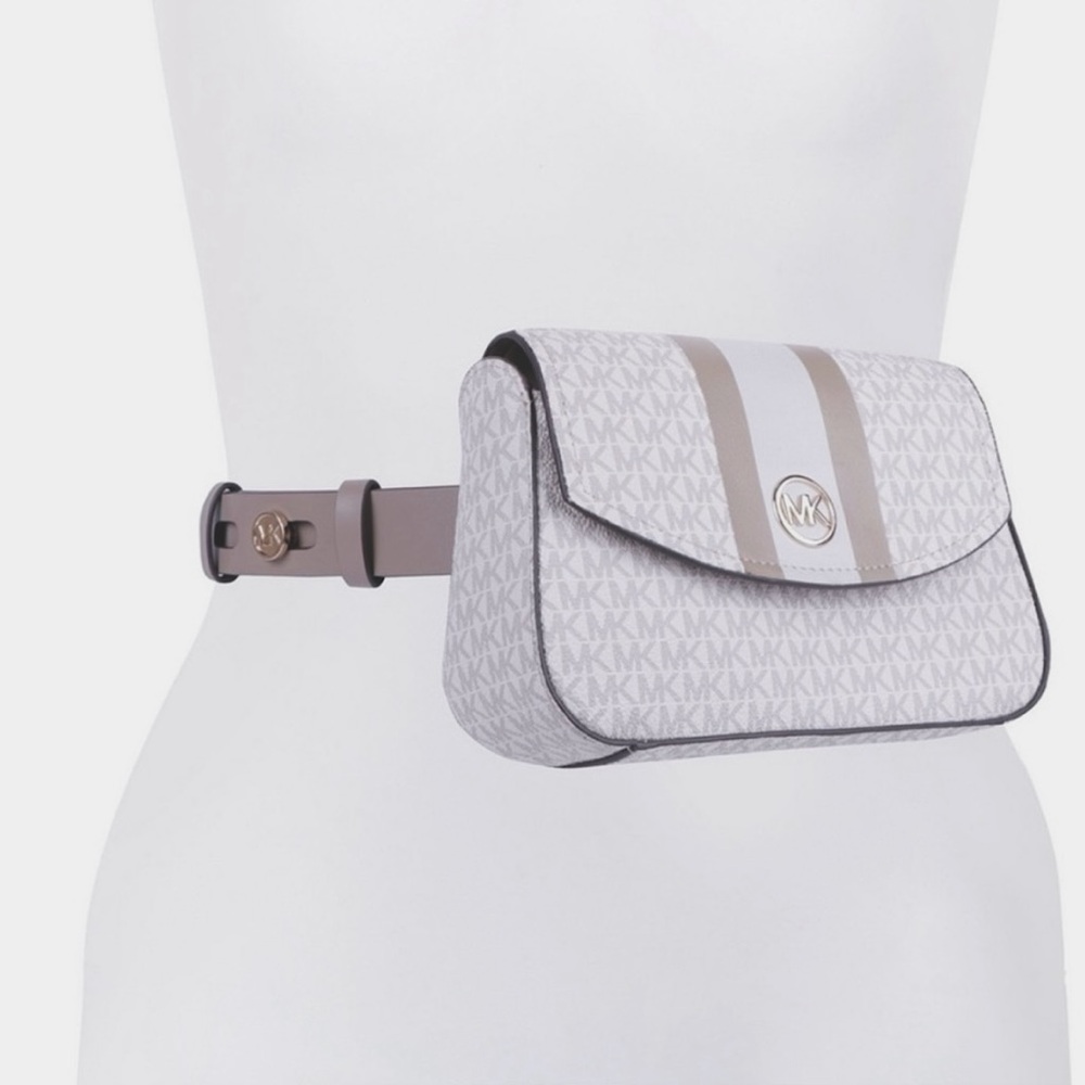MICHAEL KORS monogram Belt Bag Fanny Pack Size Small Medium Authentic NWNT
